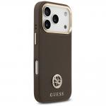 Carcasa Guess Grained Strass Logo cu MagSafe compatibila cu iPhone 17 Pro, Maro 5 - lerato.ro