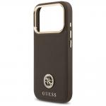 Carcasa Guess Grained Strass Logo cu MagSafe compatibila cu iPhone 17 Pro, Maro 7 - lerato.ro