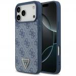 Carcasa Guess 4G Triangle Strass cu MagSafe compatibila cu iPhone 17 Pro Max, Albastru 4 - lerato.ro