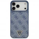 Carcasa Guess 4G Triangle Strass cu MagSafe compatibila cu iPhone 17 Pro Max, Albastru 2 - lerato.ro