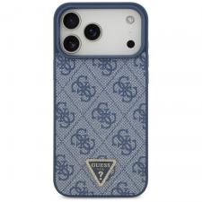 Carcasa Guess 4G Triangle Strass cu MagSafe compatibila cu iPhone 17 Pro Max, Albastru