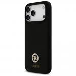 Carcasa Guess Silicone Logo Strass 4G cu MagSafe compatibila cu iPhone 17 Pro Max, Negru 3 - lerato.ro