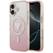 Carcasa Guess IML Gradient Triangle Logo cu MagSafe compatibila cu iPhone 17, Roz