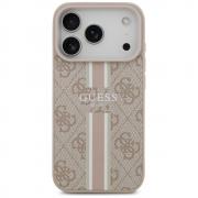 Carcasa Guess 4G Printed Stripes cu MagSafe compatibila cu iPhone 17 Pro, Roz