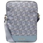 Geanta universala Guess GCube Stripe compatibila cu dispozitive de pana la 10 inch, Albastru 2 - lerato.ro