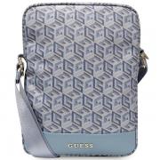 Geanta universala Guess GCube Stripe compatibila cu dispozitive de pana la 10 inch, Albastru