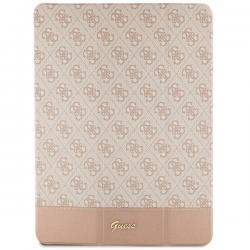 Husa Guess 4G Stripe Allover compatibila cu iPad Pro 12.9 inch, Roz