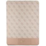 Husa Guess 4G Stripe Allover compatibila cu iPad 10.9 inch 2022, Roz 2 - lerato.ro