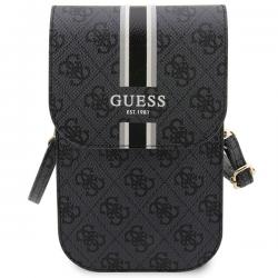 Geanta universala Guess 4G Stripe, 19 x 11.5 x 2 cm, 5 compartimente, Negru