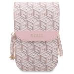 Geanta universala Guess GCube Stripe, 19 x 11.5 x 2 cm, 6 compartimente, Roz 2 - lerato.ro