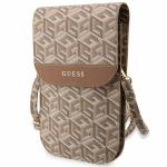 Geanta universala Guess GCube Stripe, 19 x 11.5 x 2 cm, 6 compartimente, Maro 3 - lerato.ro