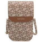 Geanta universala Guess GCube Stripe, 19 x 11.5 x 2 cm, 6 compartimente, Maro 2 - lerato.ro