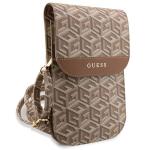 Geanta universala Guess GCube Stripe, 19 x 11.5 x 2 cm, 6 compartimente, Maro 4 - lerato.ro