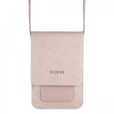 Huse universale / waterproof pentru telefoane, Geanta universala Guess 4G Peony Wallet Bag, 16 x 10 cm, 2 compartimente, Roz, lerato.ro