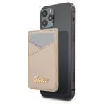 Portofel magnetic Guess Saffiano, Compatibil MagSafe, Gold 4 - lerato.ro