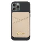 Portofel magnetic Guess Saffiano, Compatibil MagSafe, Gold 3 - lerato.ro