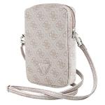 Geanta universala Guess Zip 4G Triangle, 19 x 12 x 3.8 cm, 1 compartiment, Roz 2 - lerato.ro