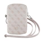 Geanta universala Guess Zip 4G Triangle, 19 x 12 x 3.8 cm, 1 compartiment, Roz 3 - lerato.ro