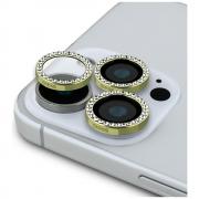 Protectie sticla securizata camera foto Guess Rhinestone Camera Lens Glass compatibila cu iPhone 16 Pro / 16 Pro Max, Gold