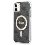 Set Guess 4G Print, Carcasa cu MagSafe si Incarcator Wireless, compatibil cu iPhone 11, Negru 3 - lerato.ro