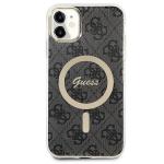 Set Guess 4G Print, Carcasa cu MagSafe si Incarcator Wireless, compatibil cu iPhone 11, Negru 4 - lerato.ro
