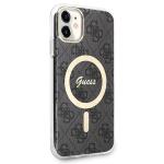 Set Guess 4G Print, Carcasa cu MagSafe si Incarcator Wireless, compatibil cu iPhone 11, Negru 5 - lerato.ro