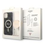 Set Guess 4G Print, Carcasa cu MagSafe si Incarcator Wireless, compatibil cu iPhone 11, Negru 11 - lerato.ro