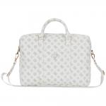 Geanta Guess 4G Peony Triangle Logo compatibila cu laptop 16 inch, Alb 2 - lerato.ro