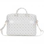 Geanta Guess 4G Peony Triangle Logo compatibila cu laptop 16 inch, Alb 3 - lerato.ro