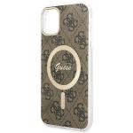 Set Guess 4G Print, Carcasa cu MagSafe si Incarcator Wireless, compatibil cu iPhone 11, Maro 7 - lerato.ro