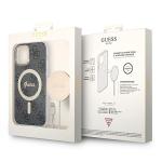 Set Guess 4G Print, Carcasa cu MagSafe si Incarcator Wireless, compatibil cu iPhone 12/12 Pro, Negru 11 - lerato.ro
