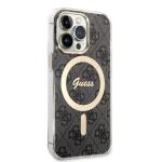 Set Guess 4G Print, Carcasa cu MagSafe si Incarcator Wireless, compatibil cu iPhone 13 Pro Max, Negru 5 - lerato.ro