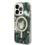 Set Guess Jungle, Carcasa cu MagSafe si Incarcator Wireless, compatibil cu iPhone 14 Pro, Verde 3 - lerato.ro