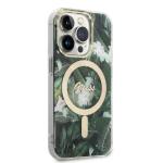 Set Guess Jungle, Carcasa cu MagSafe si Incarcator Wireless, compatibil cu iPhone 14 Pro, Verde 5 - lerato.ro