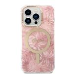 Set Guess Jungle, Carcasa cu MagSafe si Incarcator Wireless, compatibil cu iPhone 14 Pro, Roz 4 - lerato.ro
