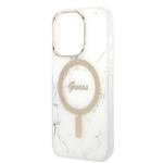 Set Guess Garble, Carcasa cu MagSafe si Incarcator Wireless, compatibil cu iPhone 14 Pro, Alb 7 - lerato.ro