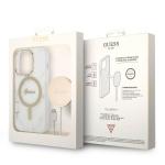 Set Guess Garble, Carcasa cu MagSafe si Incarcator Wireless, compatibil cu iPhone 14 Pro, Alb 11 - lerato.ro