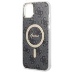 Set Guess 4G Print, Carcasa cu MagSafe si Incarcator Wireless, compatibil cu iPhone 14 Plus / 15 Plus, Negru 7 - lerato.ro