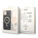 Set Guess 4G Print, Carcasa cu MagSafe si Incarcator Wireless, compatibil cu iPhone 14 Plus / 15 Plus, Negru 11 - lerato.ro