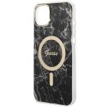Set Guess Marble, Carcasa cu MagSafe si Incarcator Wireless, compatibil cu iPhone 14 Plus / 15 Plus, Negru 7 - lerato.ro