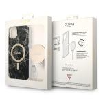 Set Guess Marble, Carcasa cu MagSafe si Incarcator Wireless, compatibil cu iPhone 14 Plus / 15 Plus, Negru 11 - lerato.ro