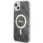 Set Guess 4G Print, Carcasa cu MagSafe si Incarcator Wireless, compatibil cu iPhone 13 / 14 / 15, Negru 3 - lerato.ro