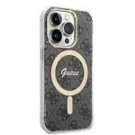 Set Guess 4G Print, Carcasa cu MagSafe si Incarcator Wireless, compatibil cu iPhone 14 Pro Max, Negru 5 - lerato.ro