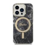 Set Guess Marble, Carcasa cu MagSafe si Incarcator Wireless, compatibil cu iPhone 14 Pro Max, Negru 4 - lerato.ro