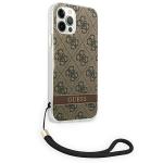 Carcasa Guess 4G Print Strap compatibila cu iPhone 12 / 12 Pro, Maro 5 - lerato.ro