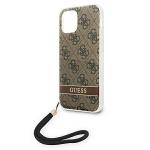 Carcasa Guess 4G Print Strap compatibila cu iPhone 12 / 12 Pro, Maro 7 - lerato.ro