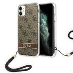 Carcasa Guess 4G Print Strap compatibila cu iPhone 11, Maro 4 - lerato.ro