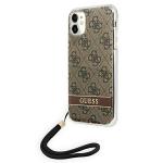 Carcasa Guess 4G Print Strap compatibila cu iPhone 11, Maro 3 - lerato.ro