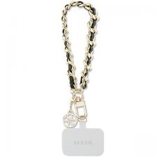 Snur pentru carcase Guess Saffiano Chain 4G Charm, Gold / Black