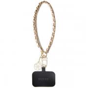 Snur pentru carcase Guess Saffiano Chain 4G Charm, Roz